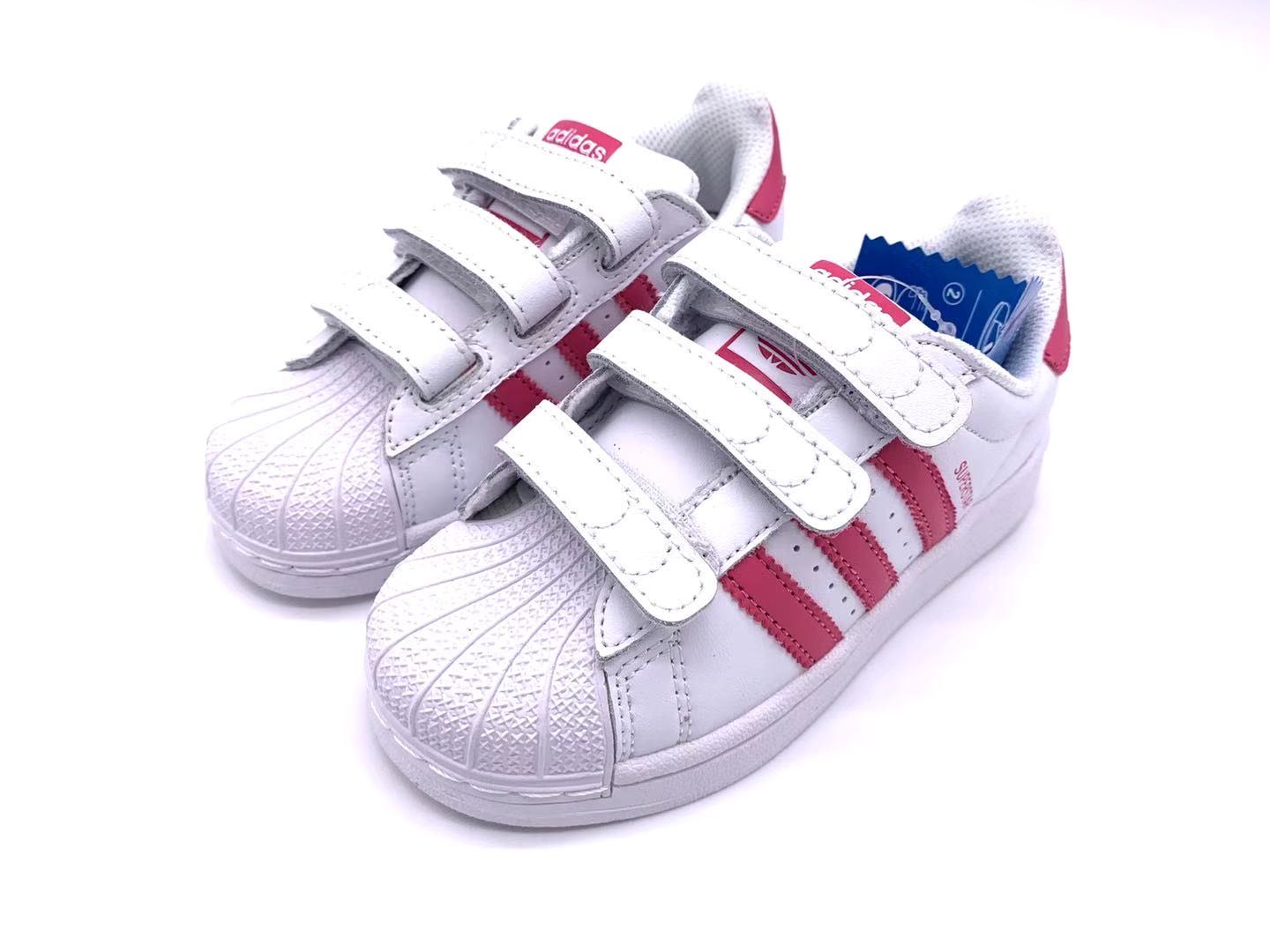 Adidas classic shell toe children's shoes" white, pink"