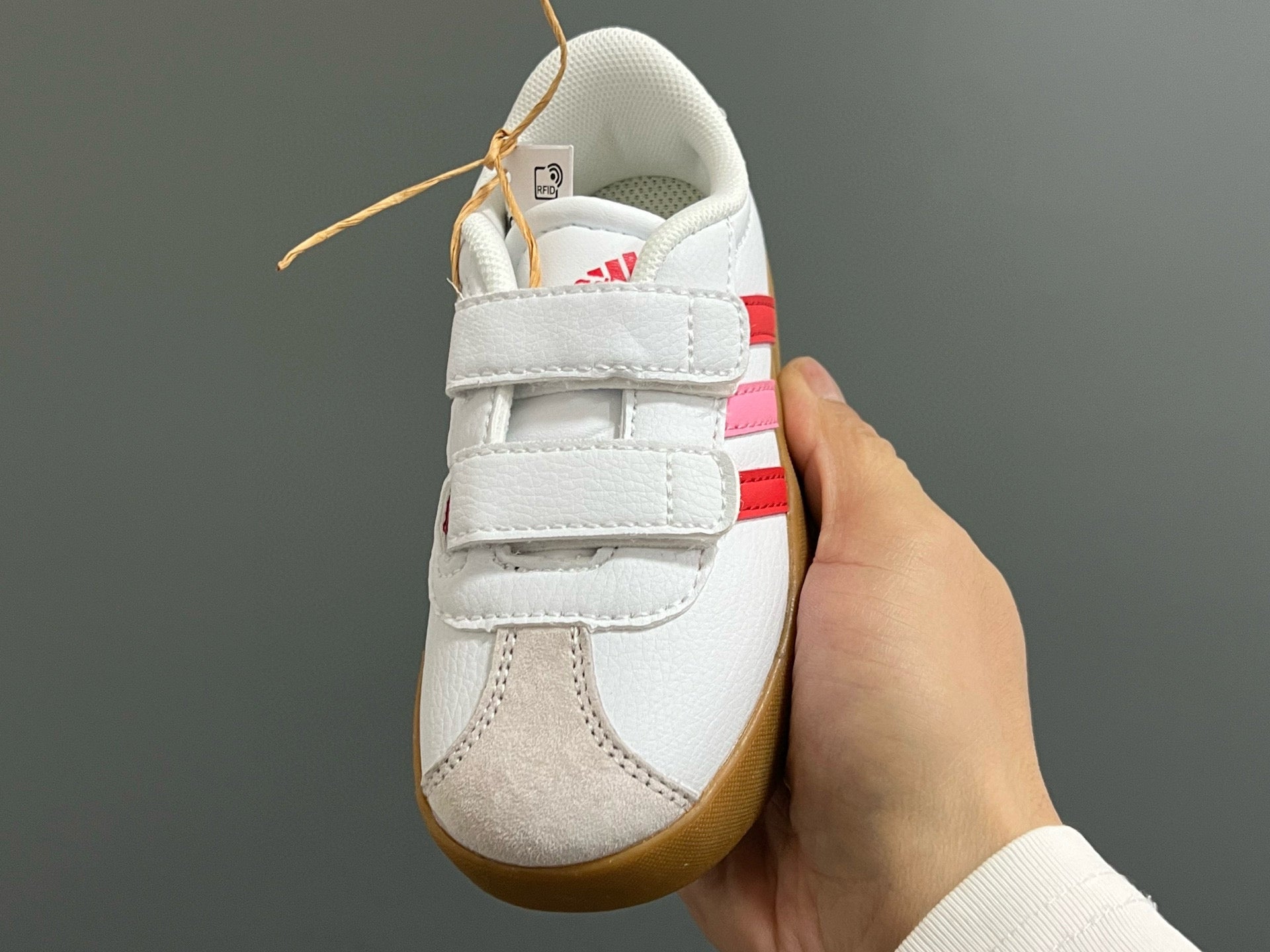 Adidas tennis shoes" white, red, pink"