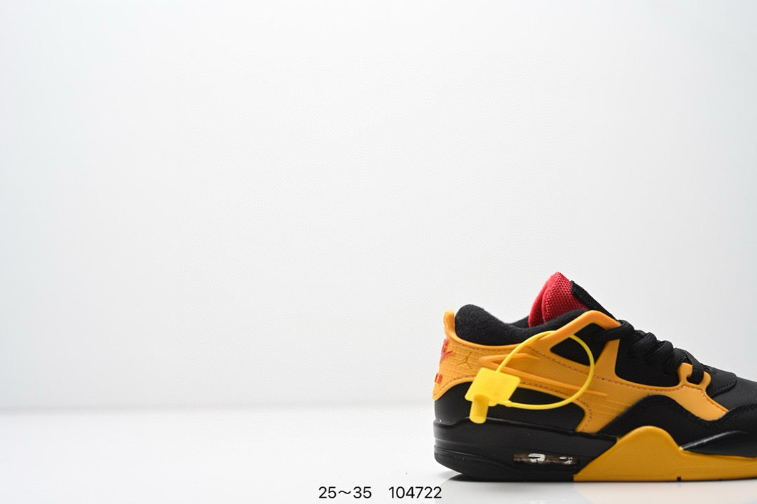 Jordan 4 low-top air cushion basketball shoes" yellow, black"