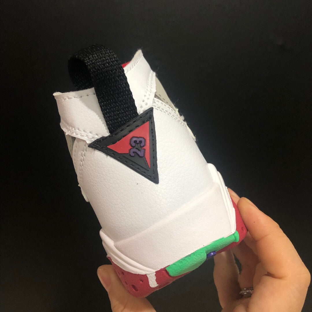 Jordan 7" white, gray, burgundy"