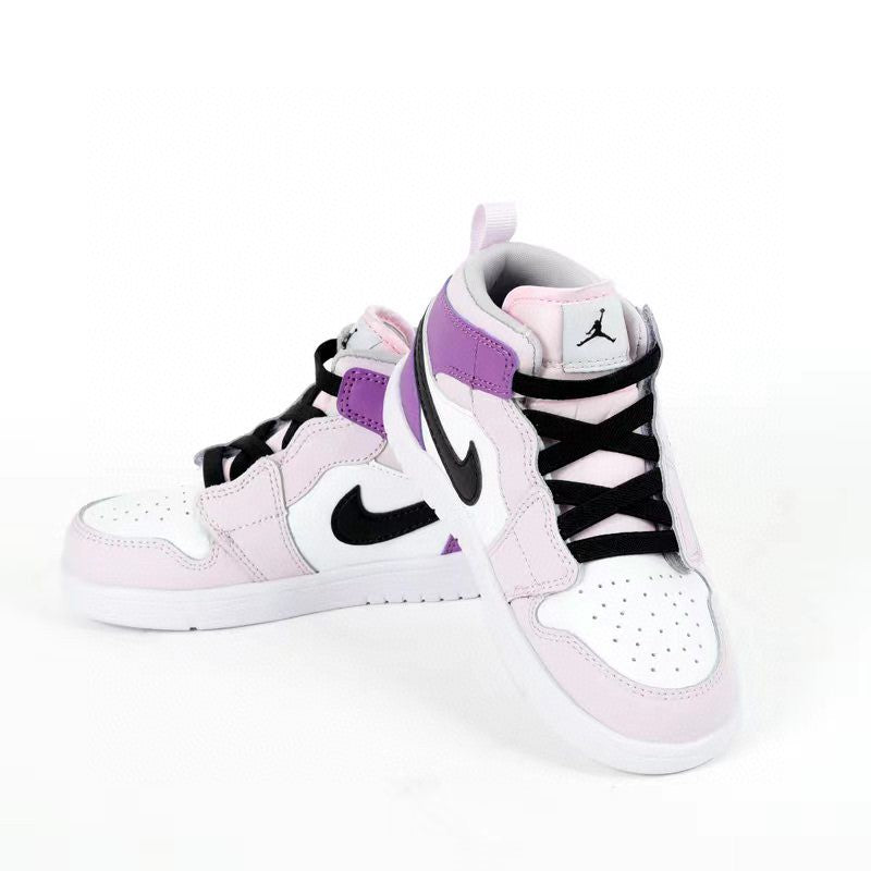 Jordan high top elastic band" white, purple"