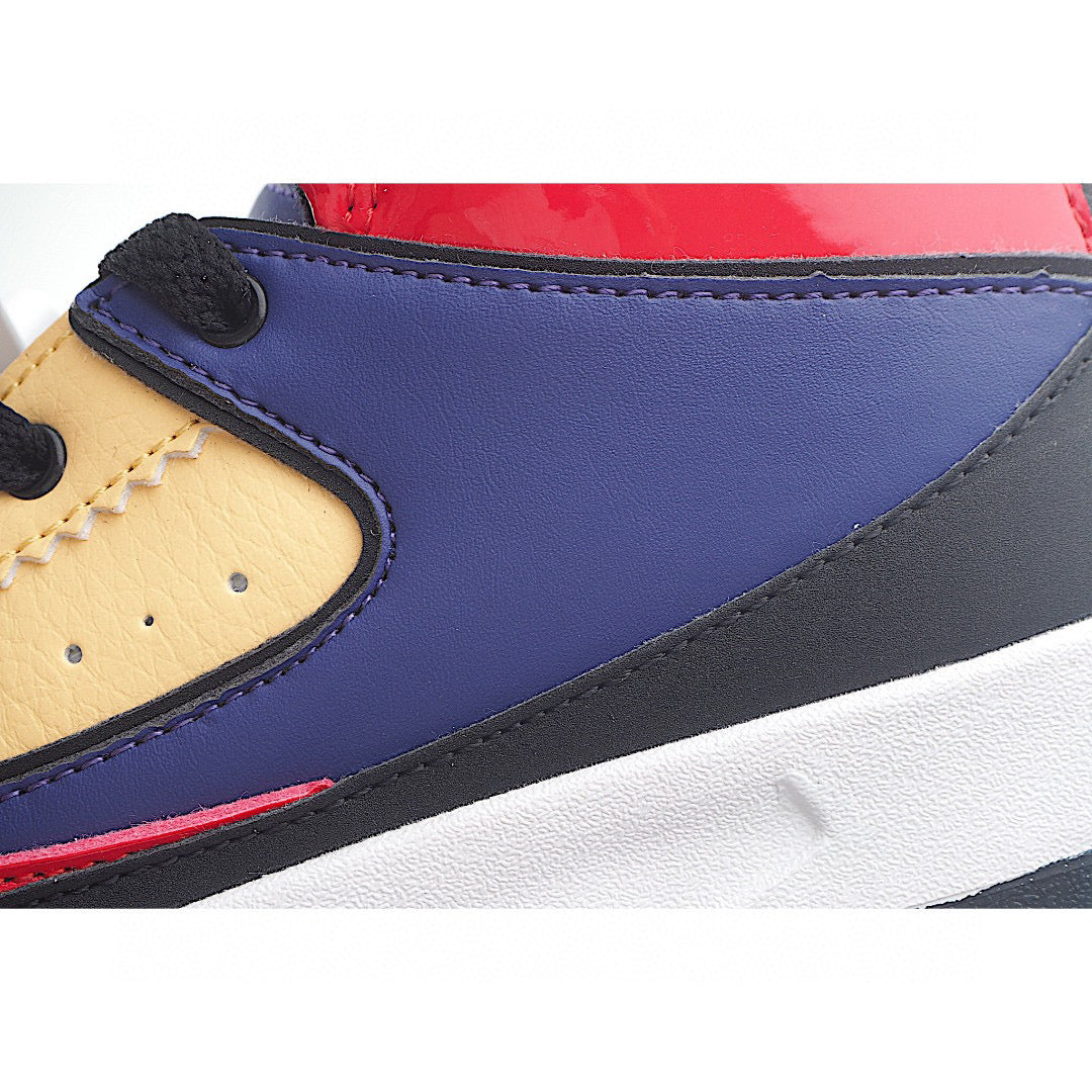 Jordan 2 retro running shoes for kids " red, black, navy, beige"