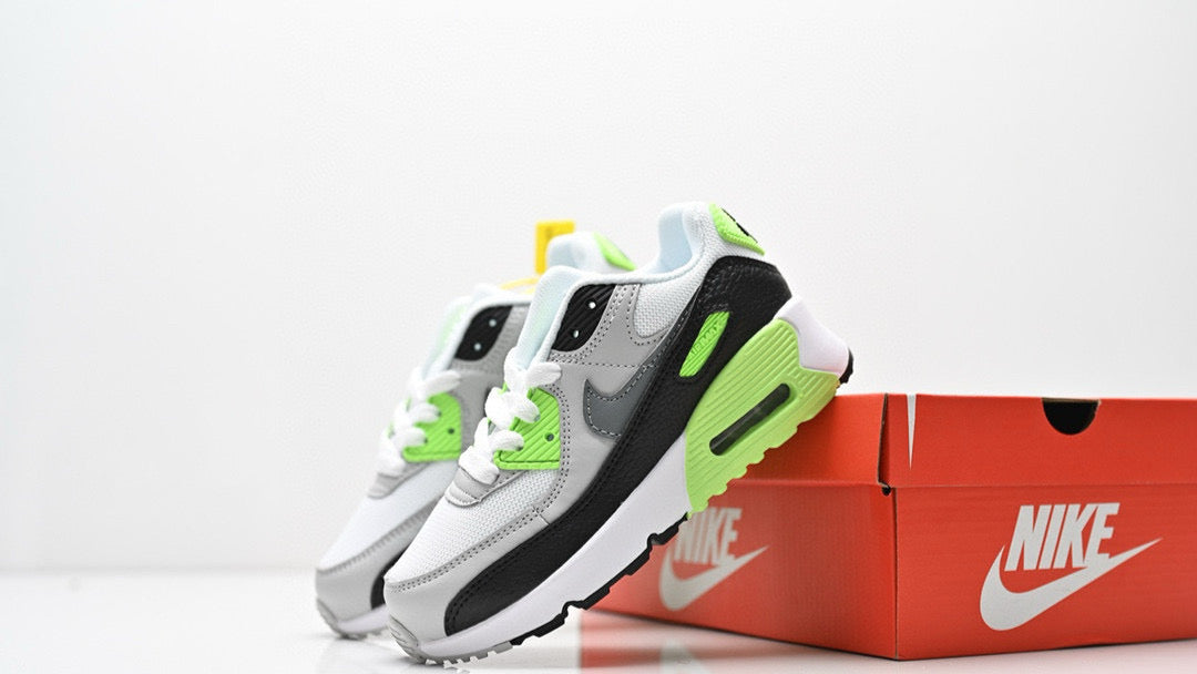 Cushion Children's Shoes " White, & lime green"