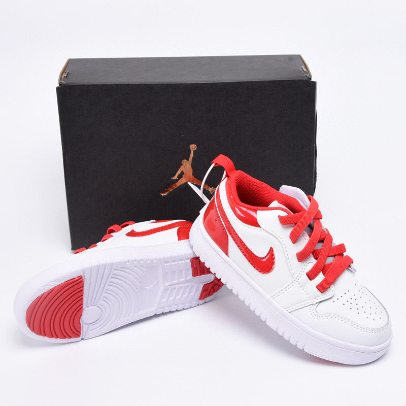 Joe 1 magic buckle children's shoes" white, red"