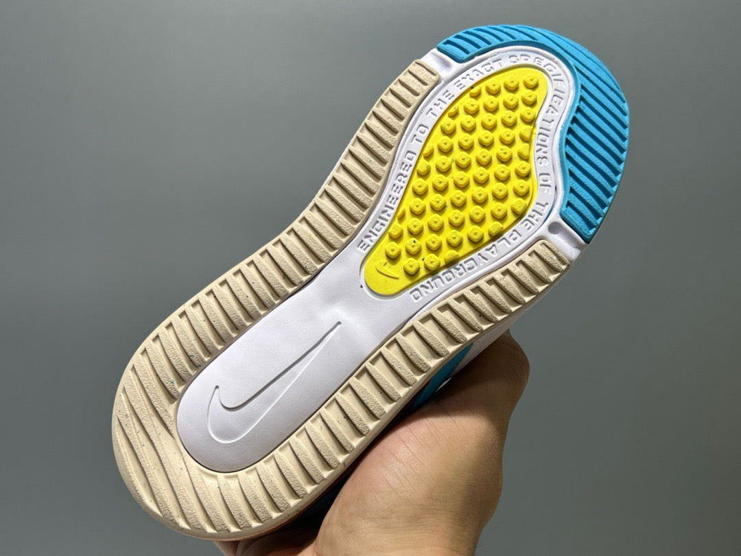 Nike 270 third generation elastic band air cushion children's shoes" white, green, yellow"