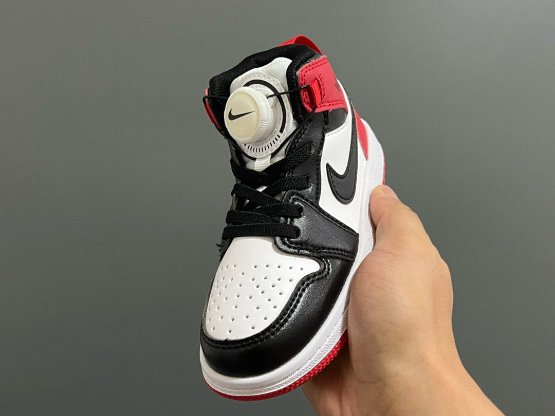 Joe 1 Zhongbang lock children's sports shoes" white, black, red"