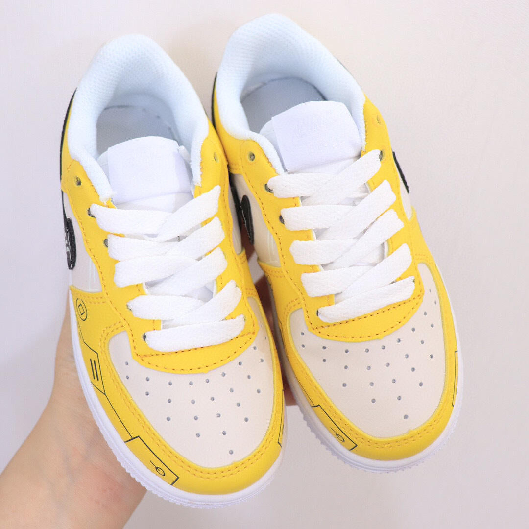 Air Force low-top lace-up sneakers" yellow, white"