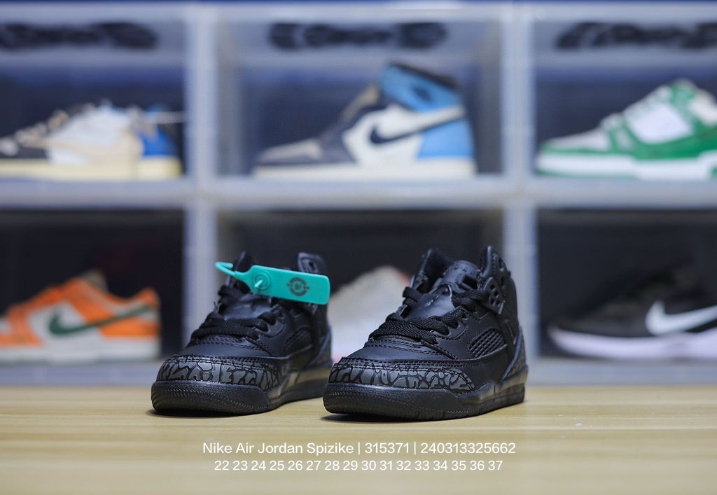 Jordan 3.5 3D Embossed Children's Shoes" black"