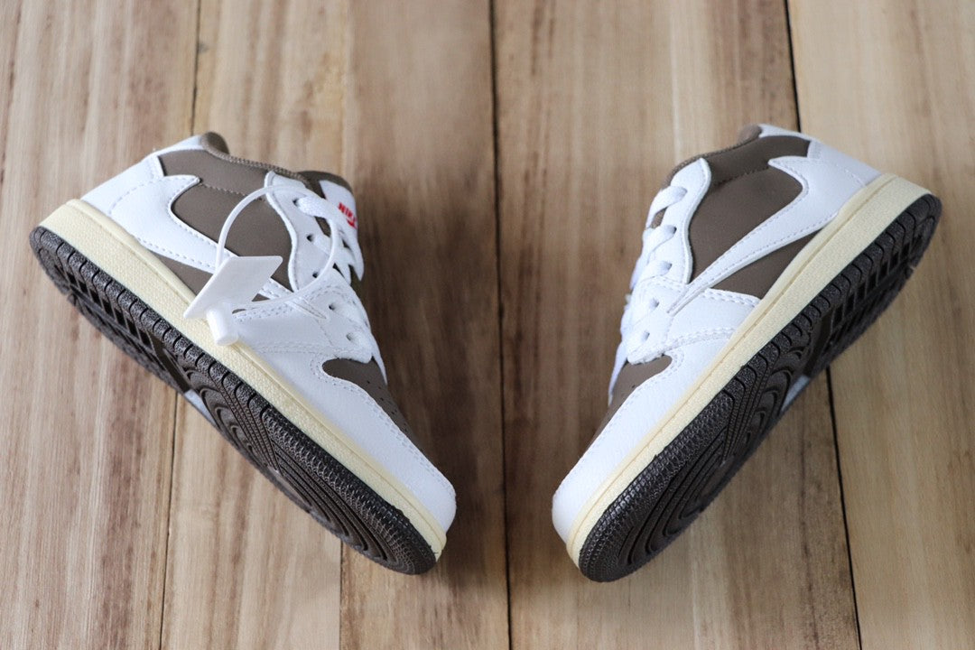 Qiaoyi low-top shoelaces" dark brown, white, cream"