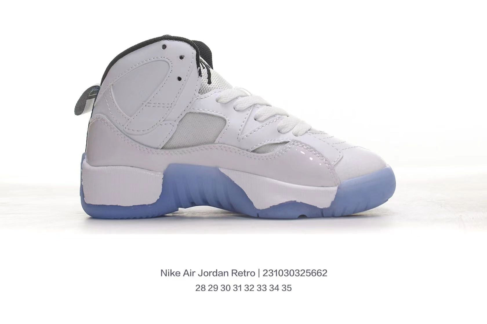 Jordan 612 series" white, light grey, blue"