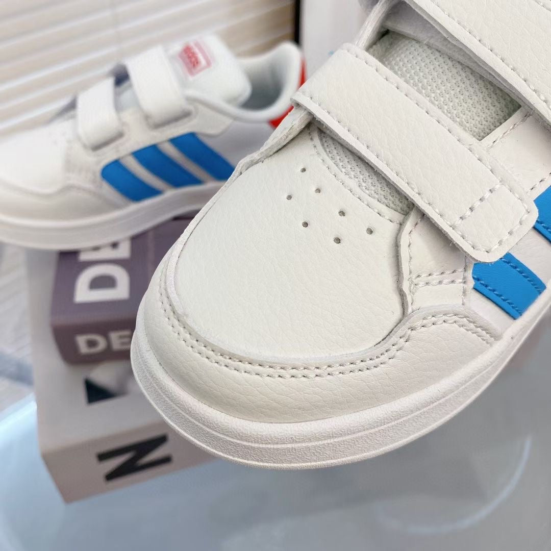 Adidas co-branded Velcro children's shoes" white, blue, red"