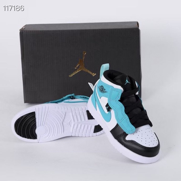 Jordan high top elastic band" white, black, turquoise"