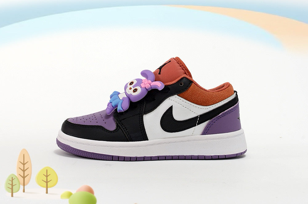Jordan low-top first generation cartoon children's shoes" white, black, navy"