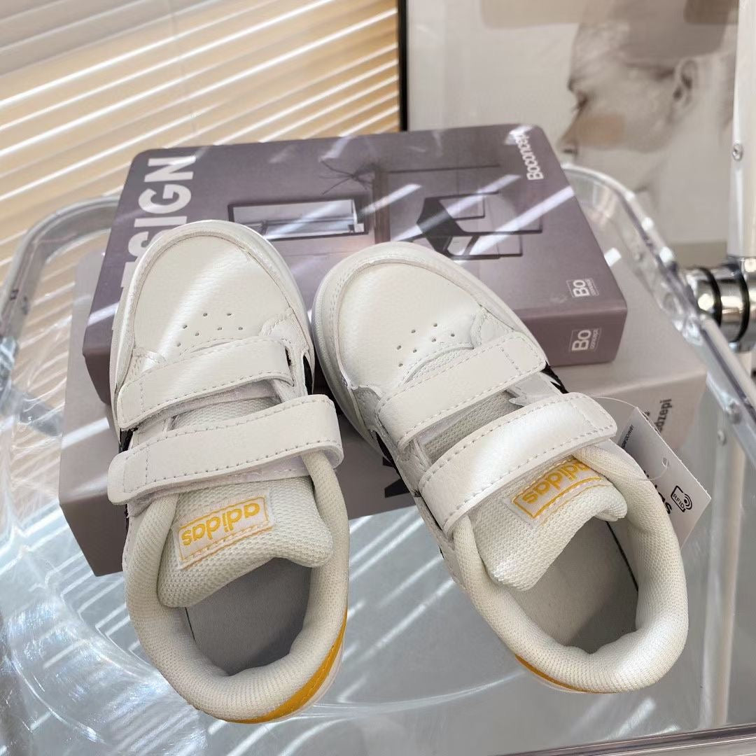 Adidas co-branded Velcro children's shoes" white, black"