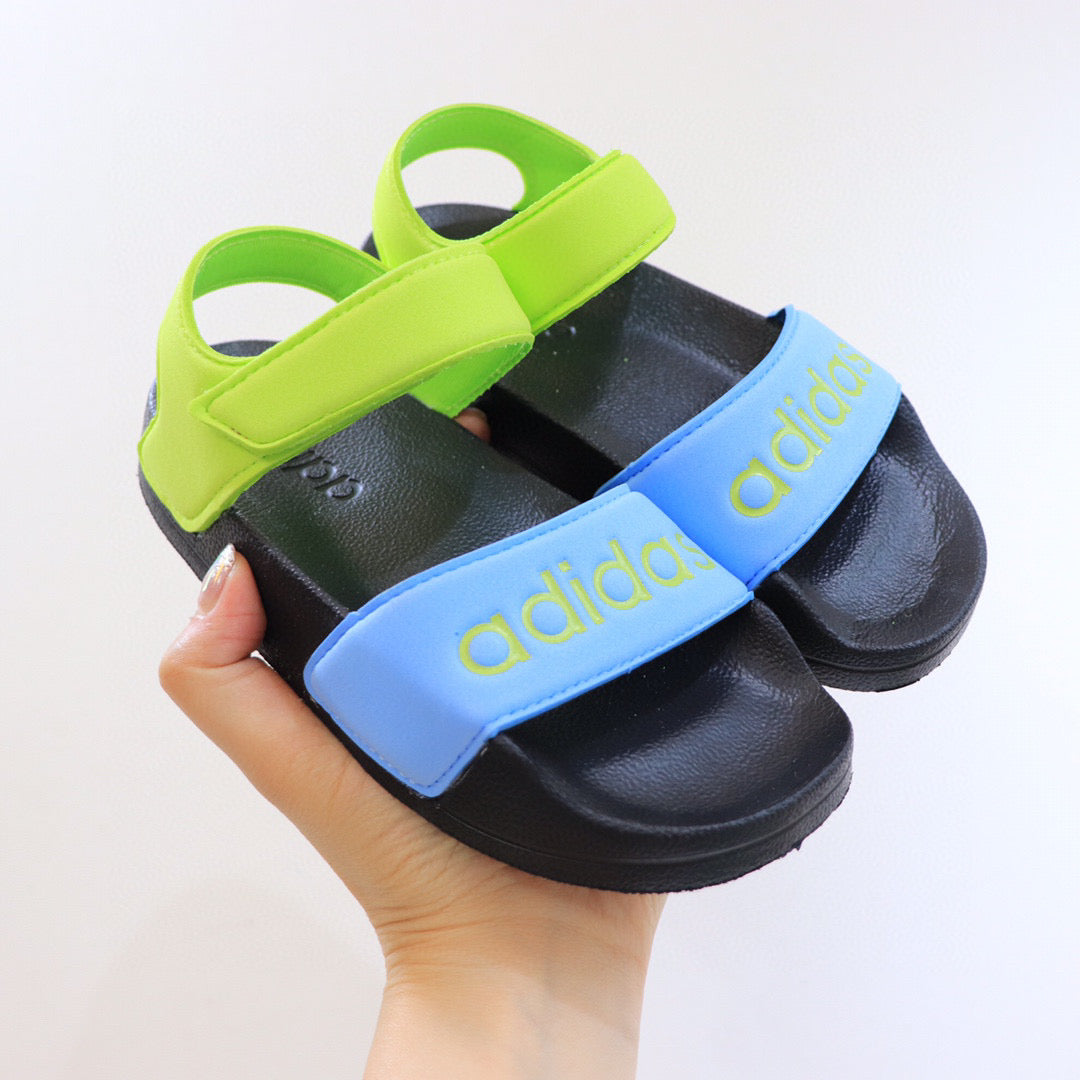 Adidas Candy Velcro Sandals" black, green, blue"