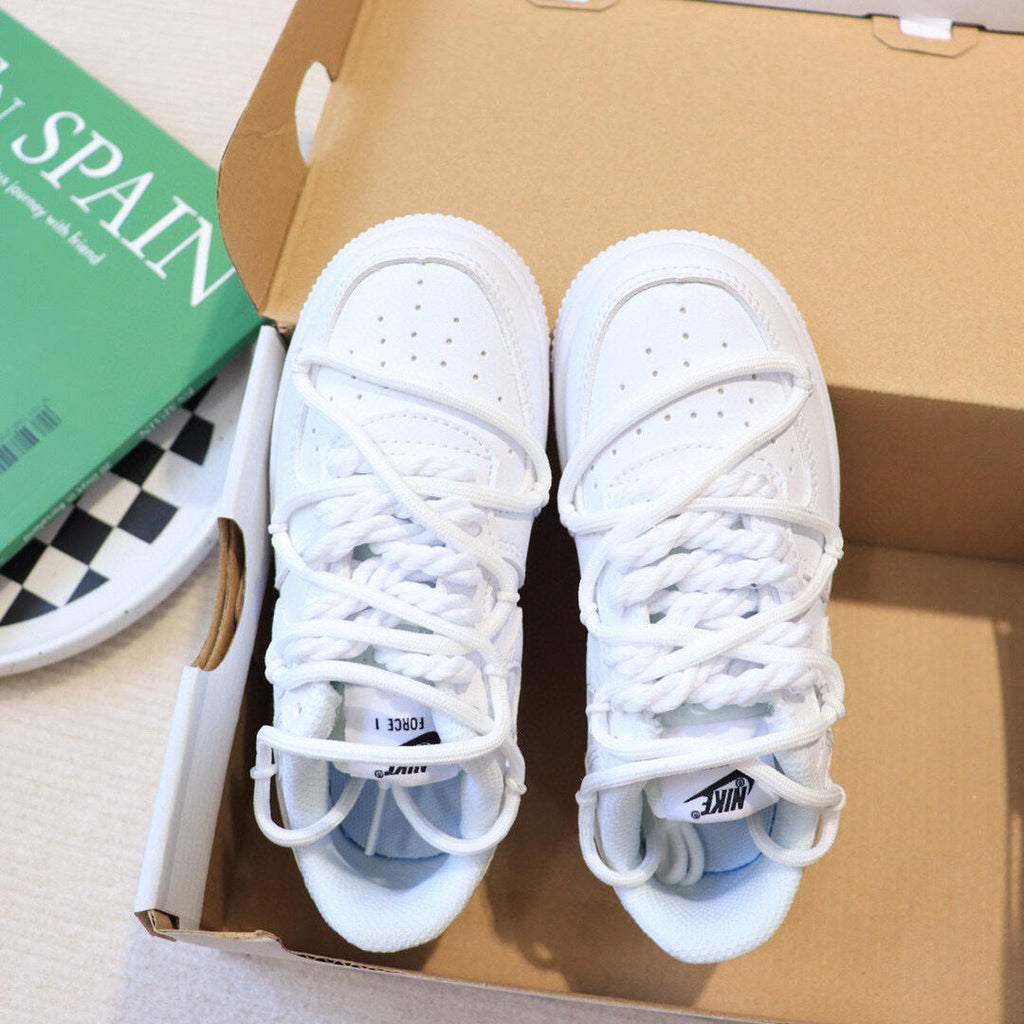 Air Force low-top lace-up sneakers" white"