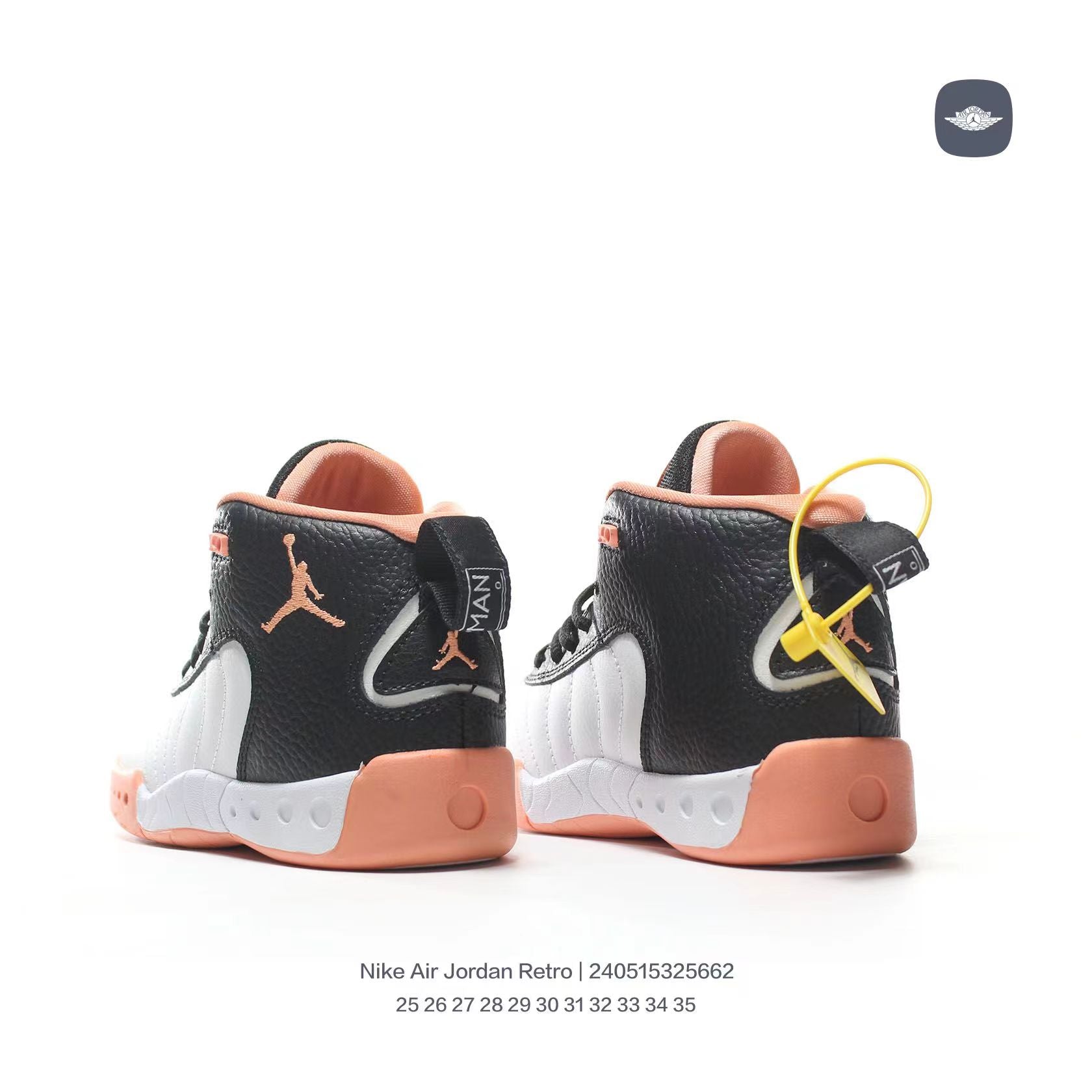 Jordan Retro-combat basketball shoes " black, white, orange"