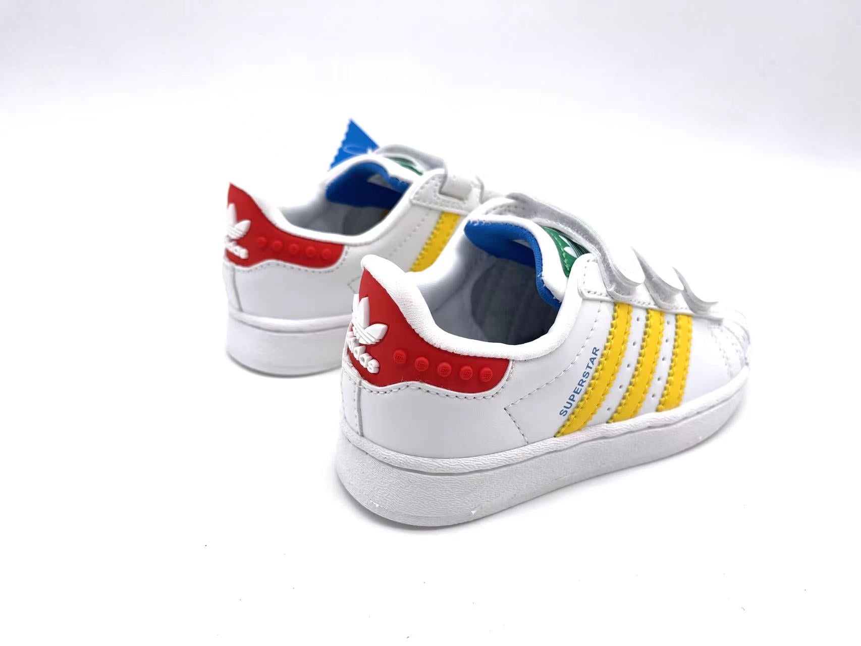 Adidas classic shell toe children's shoes" white, yellow"
