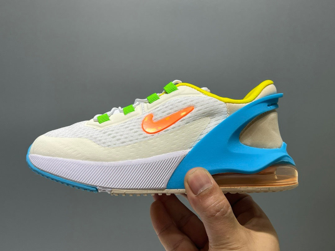 Nike 270 third generation elastic band air cushion children's shoes" white, green, yellow"