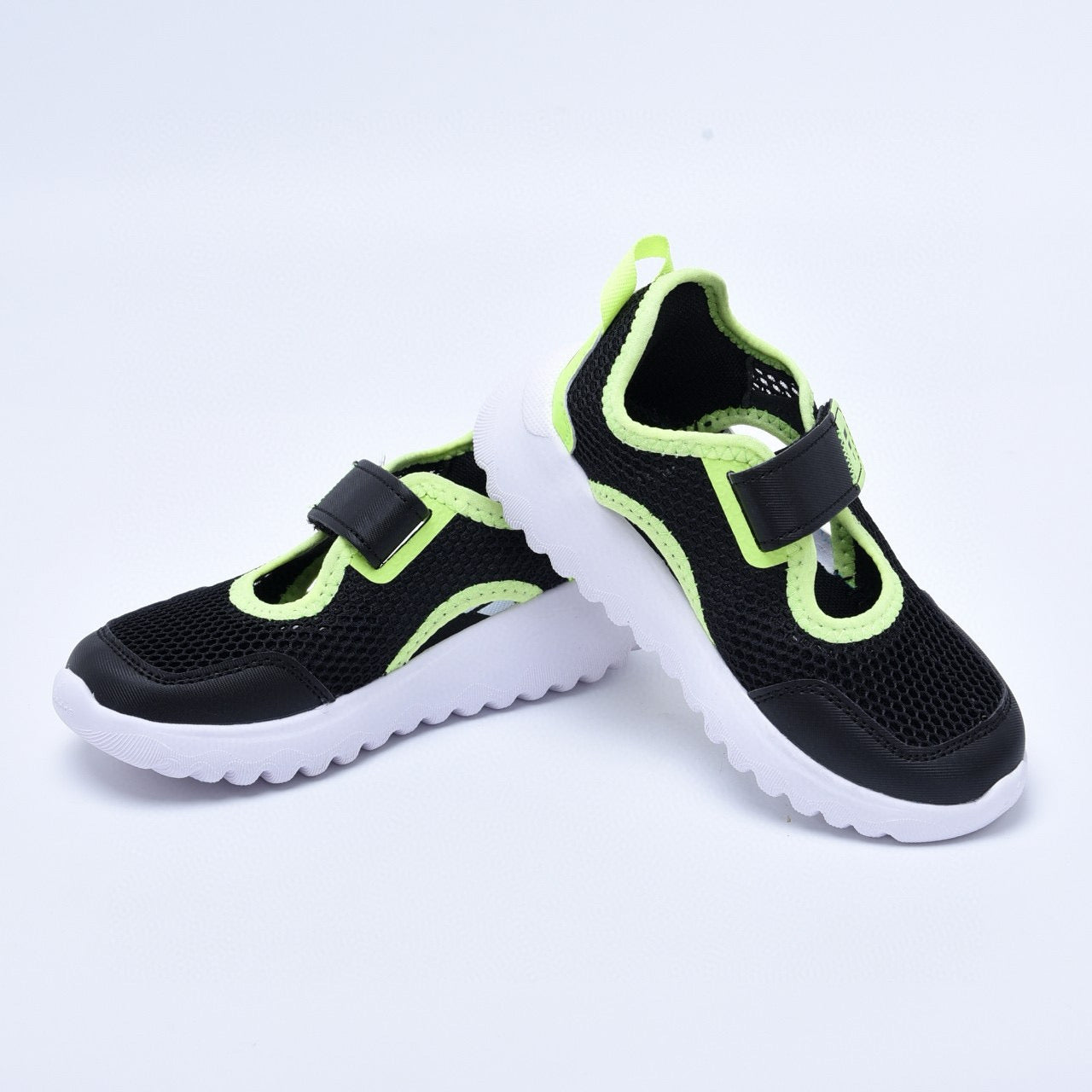 Adidas mesh single buckle sandals " Black and Yellow"