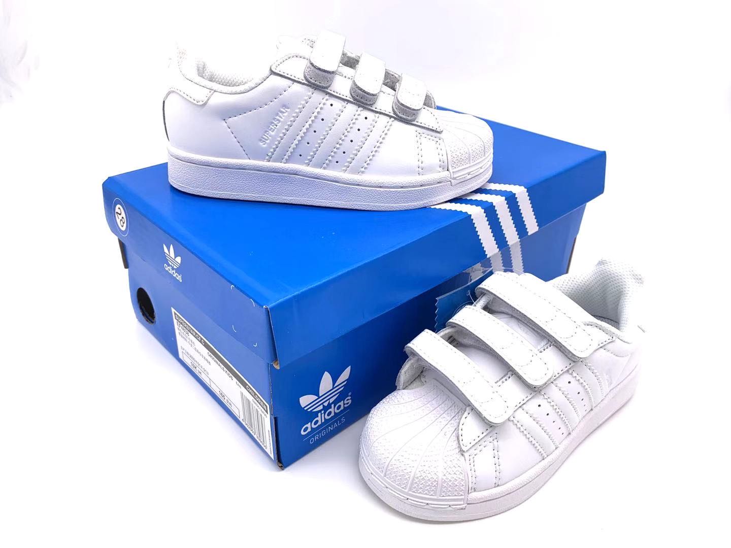 Adidas classic shell toe children's shoes" white"