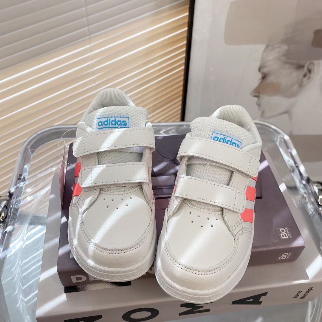 Adidas co-branded Velcro children's shoes" white, pink"