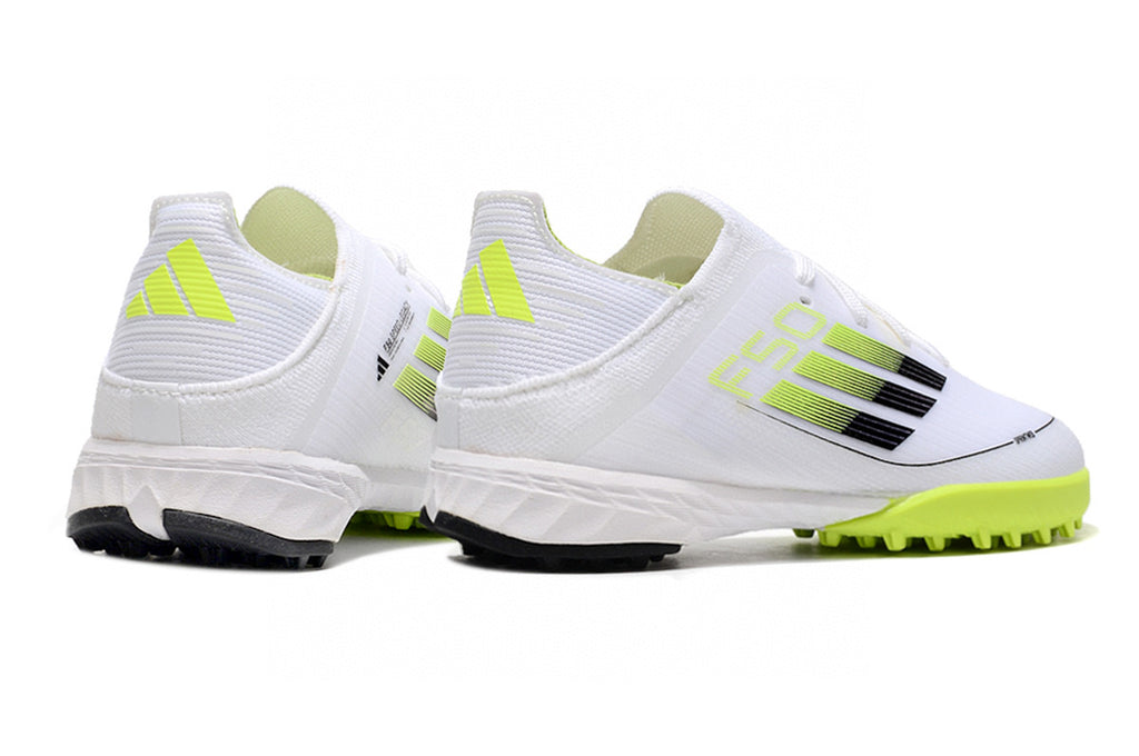 Adidas F50 knitted waterproof football shoes" white. green"