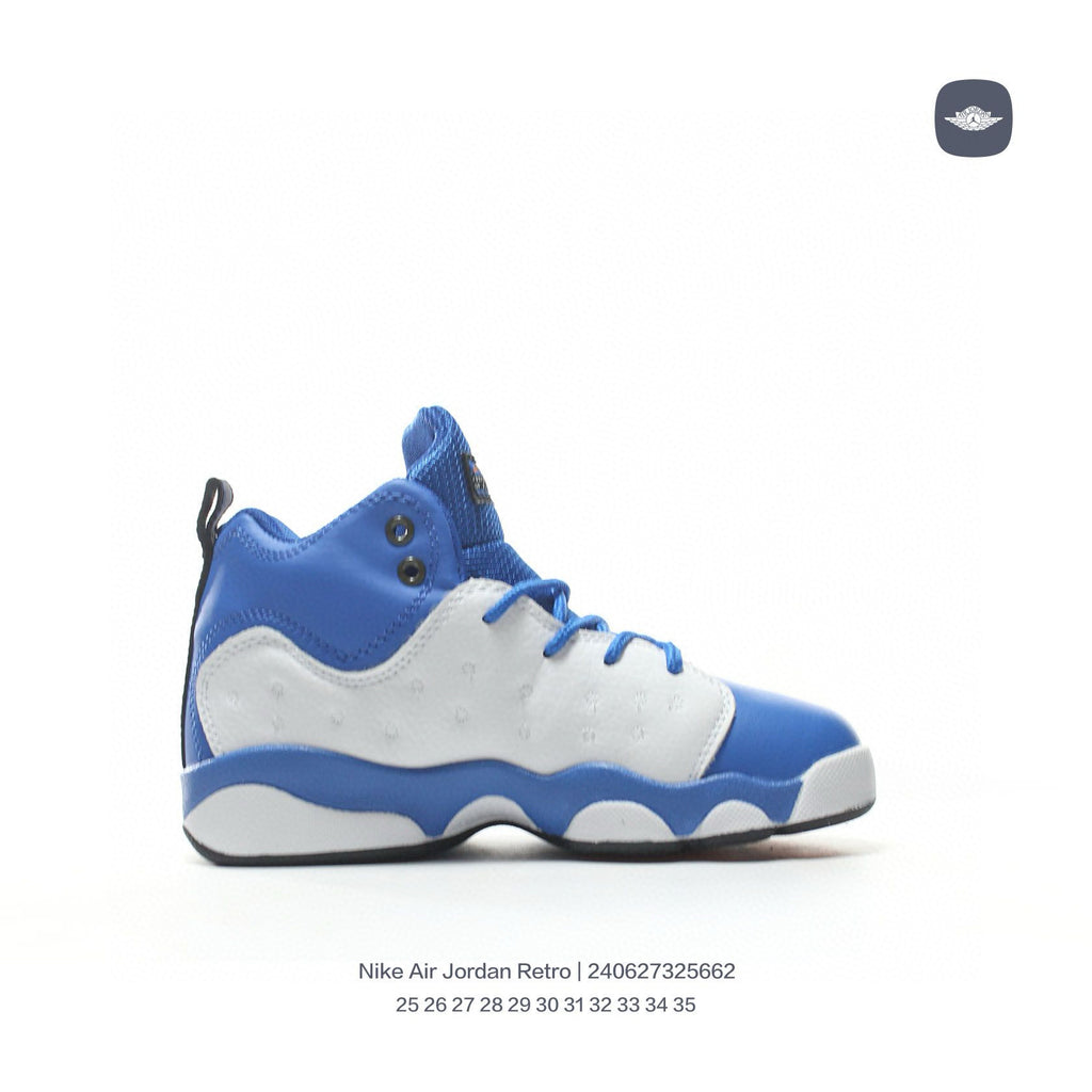 AJ13-1/split leather'  white, blue"