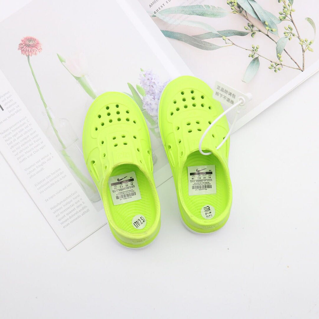 Nike Air Force Hole Shoes Beach Sandals" neon yellow-green"