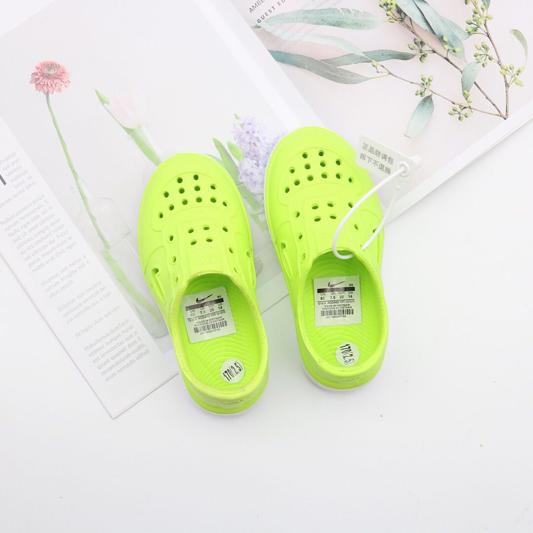 Nike Air Force Hole Shoes Beach Sandals" neon yellow-green"