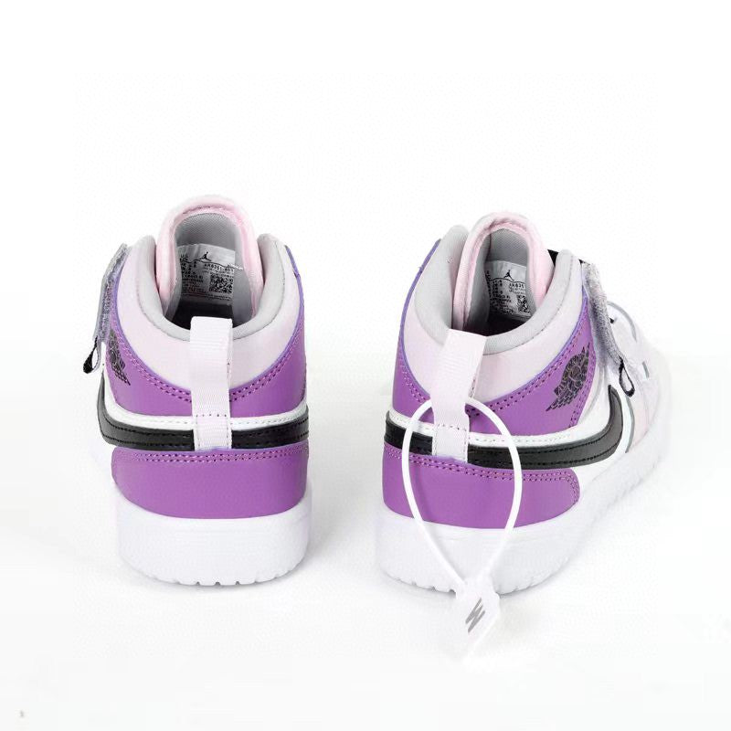 Jordan high top elastic band" white, purple"