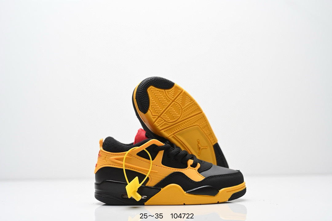 Jordan 4 low-top air cushion basketball shoes" yellow, black"
