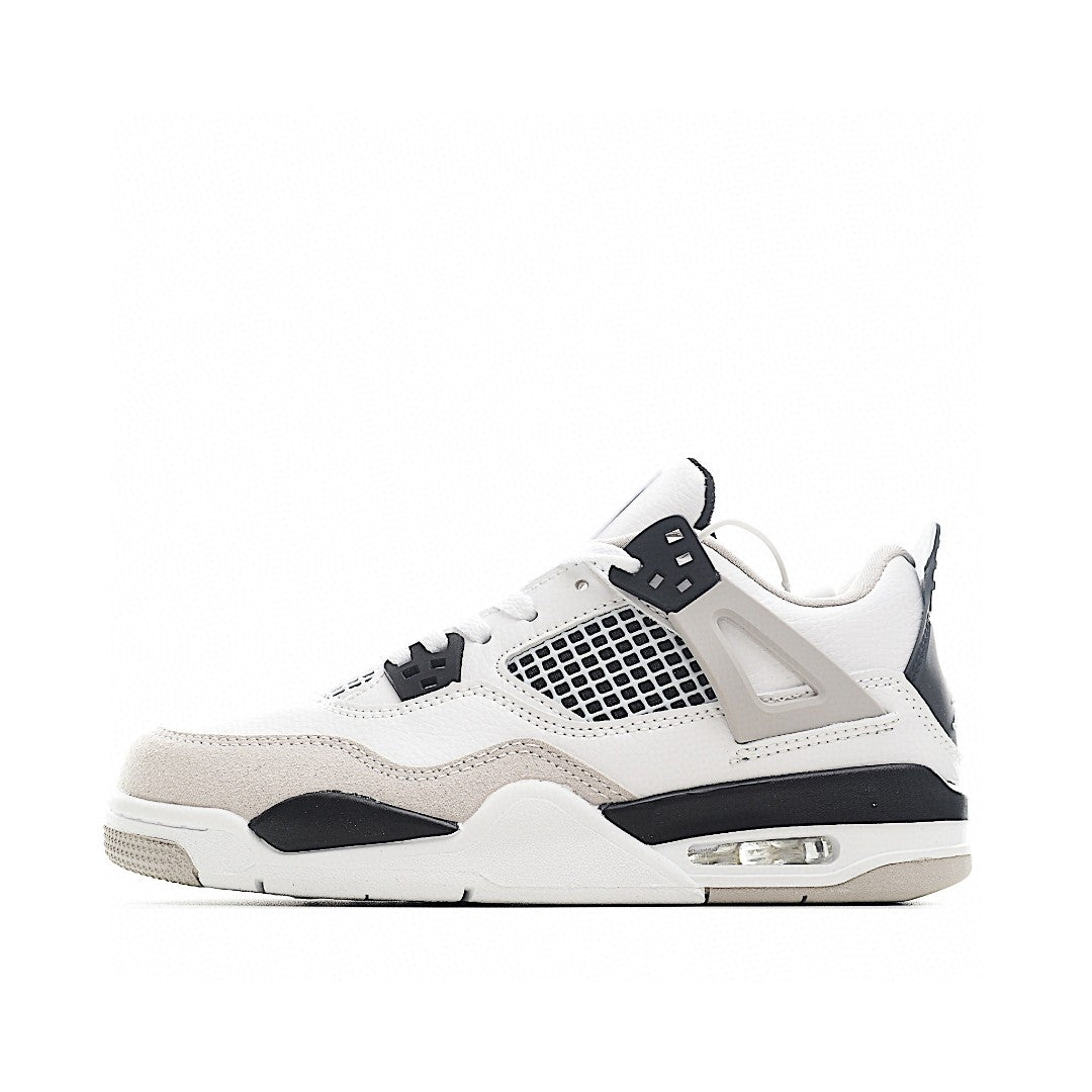 NK AJ 4th generation lace-up basketball air cushion children's shoes" white, light gray"