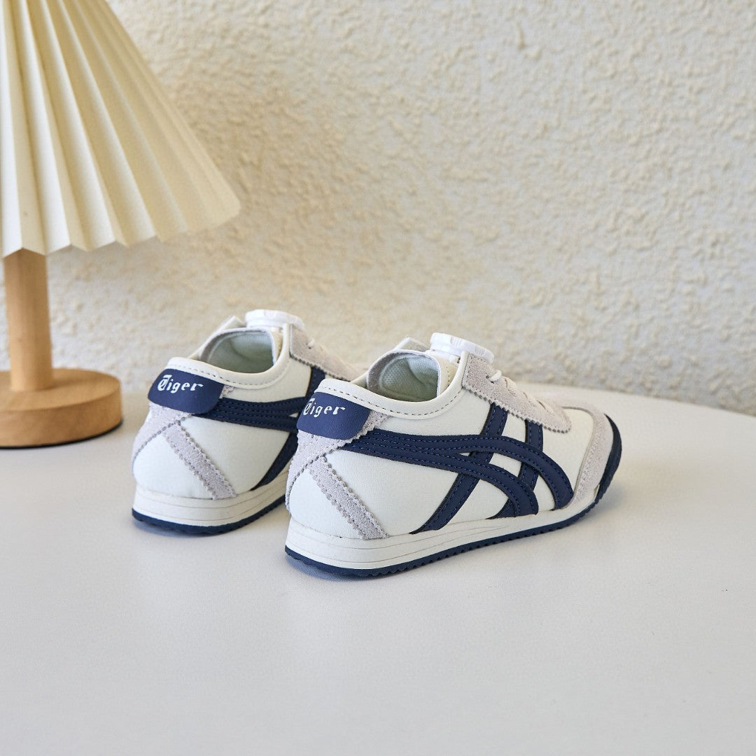 ASICS Tiger MEXICO 66 Swivel Buckle Kids Shoe" cream, Navy"