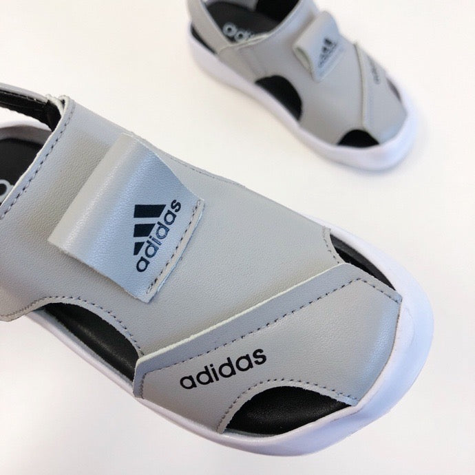 Adidas full leather bread head sandals" gray"