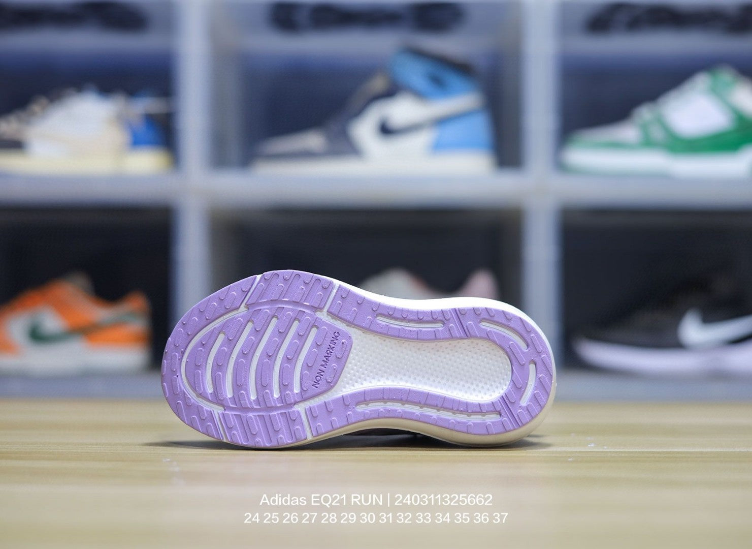 EQT Adidas popcorn lock shoes for children" white, purple"