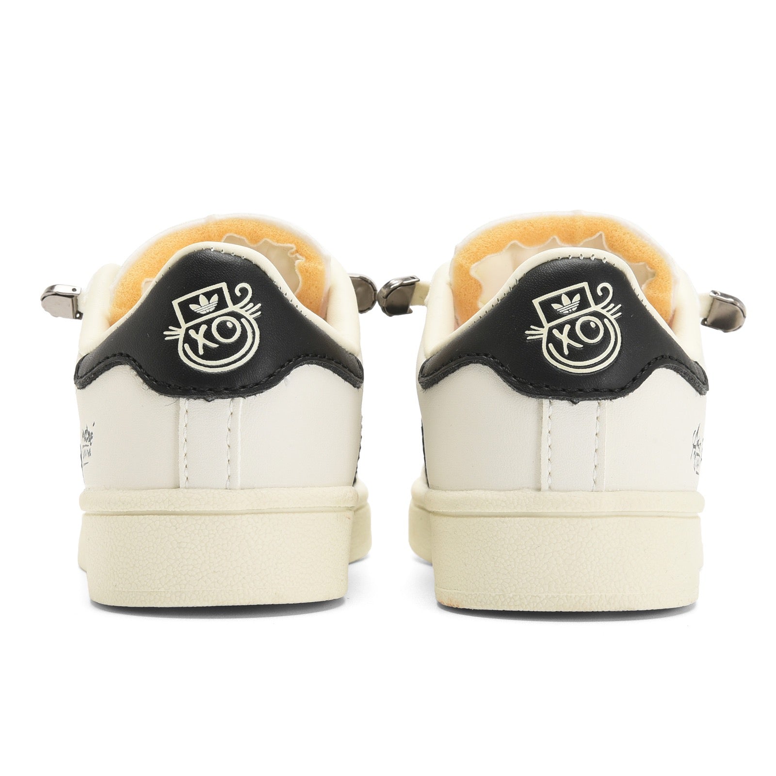 Adidas shell toe lace-up sneakers " white, black"