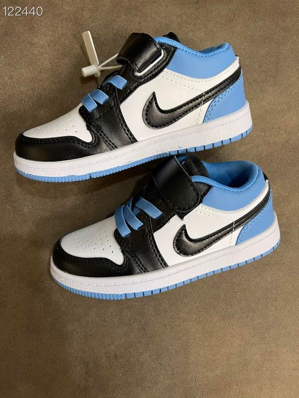AIR JORDAN 1 low-top Velcro" white, black, blue"