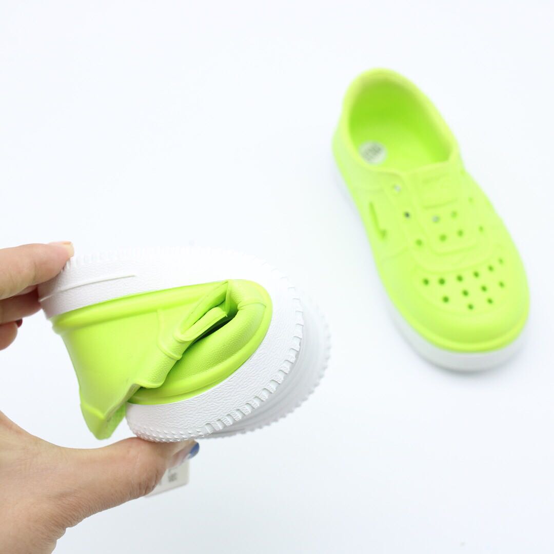 Nike Air Force Hole Shoes Beach Sandals" neon yellow-green"