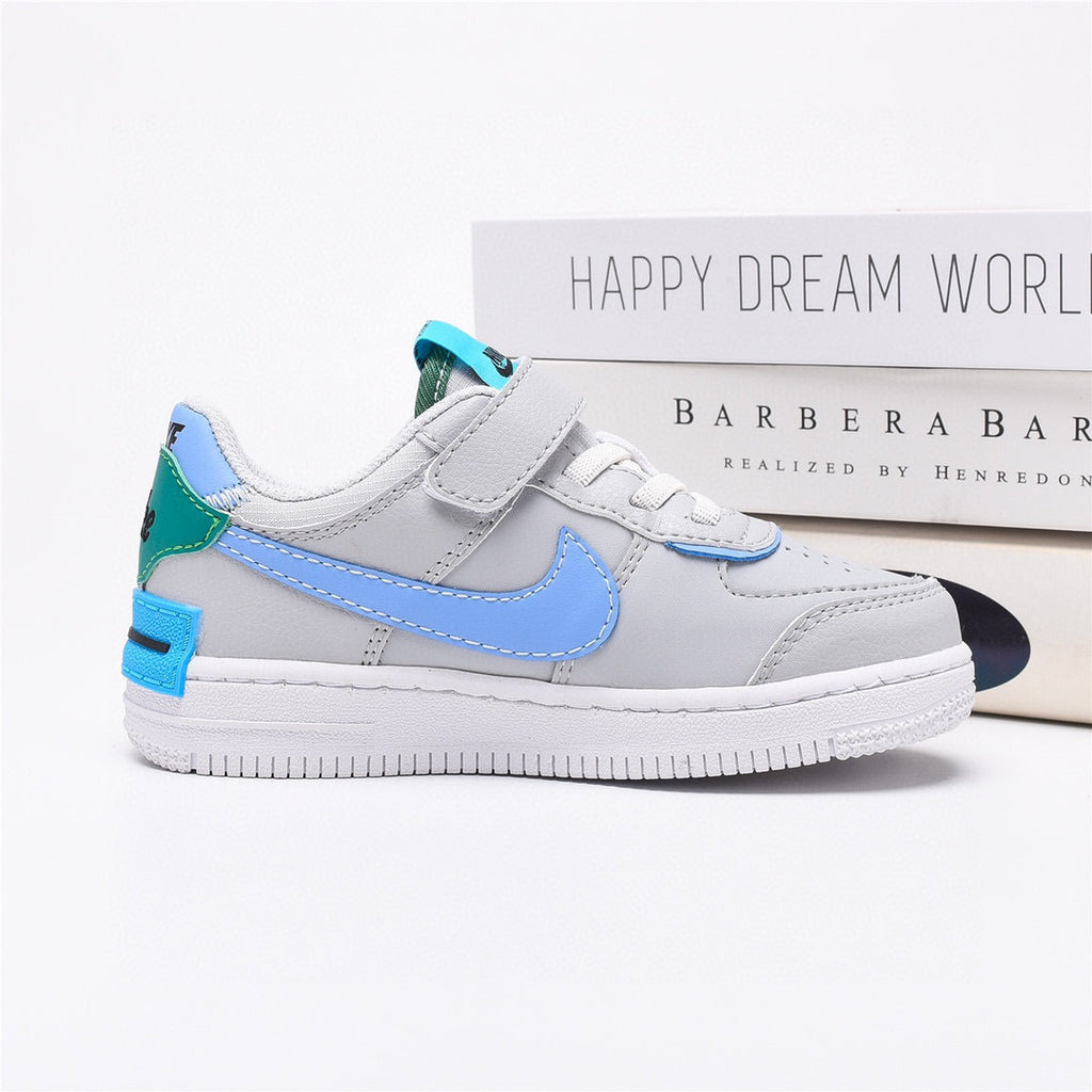Air Force Macaron Velcro " white, Turquoise"