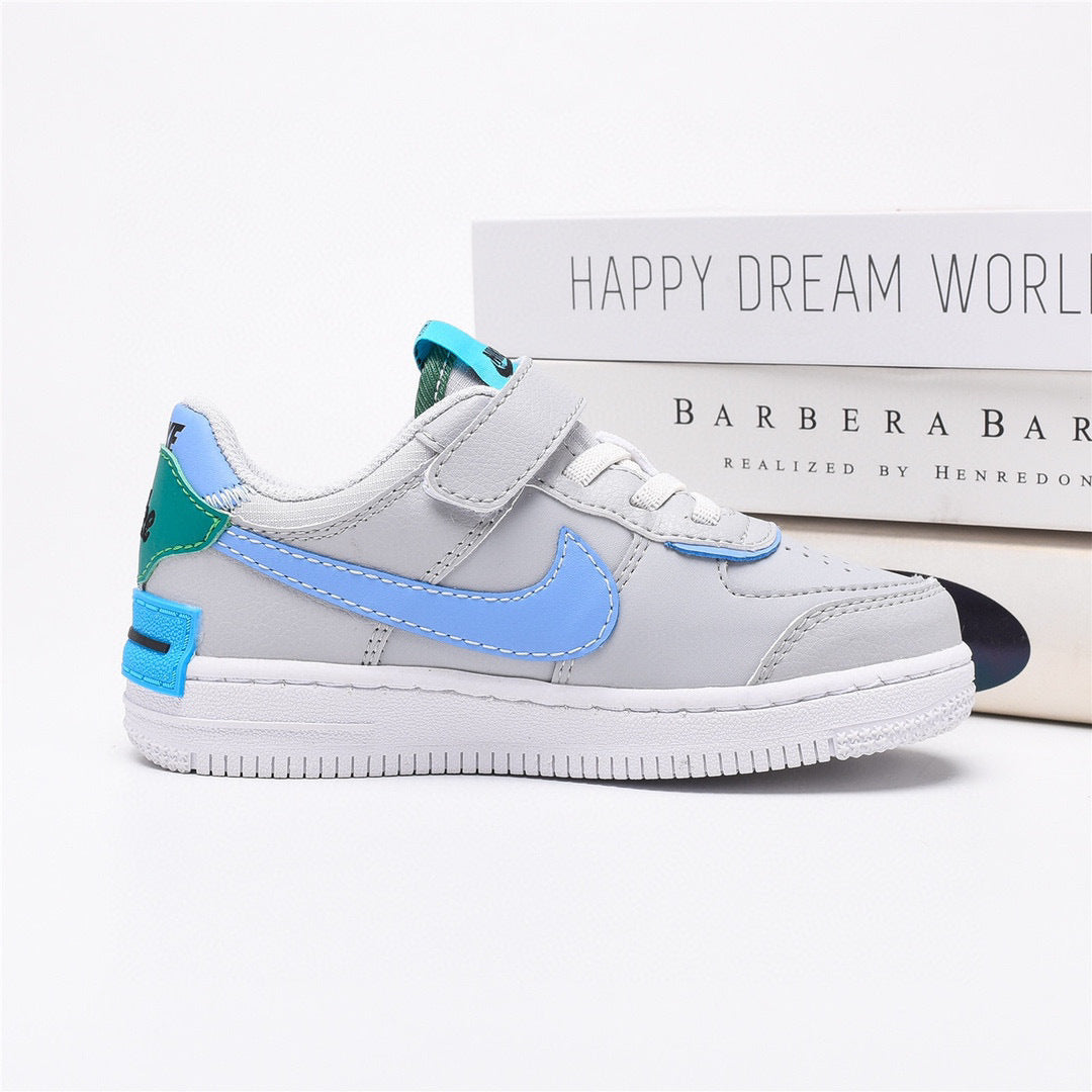 Air Force Macaron Velcro " white, Turquoise"