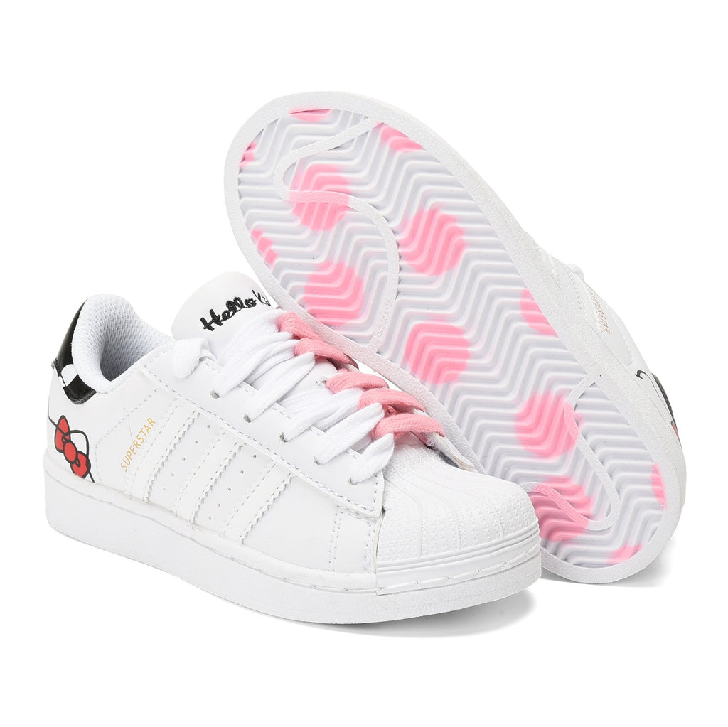 Adidas shell toe lace-up sneakers " white, red"