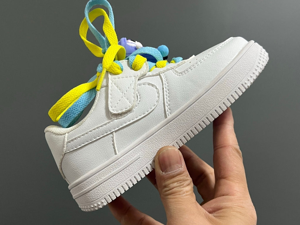 Empty one size pair of shoelaces Velcro cartoon