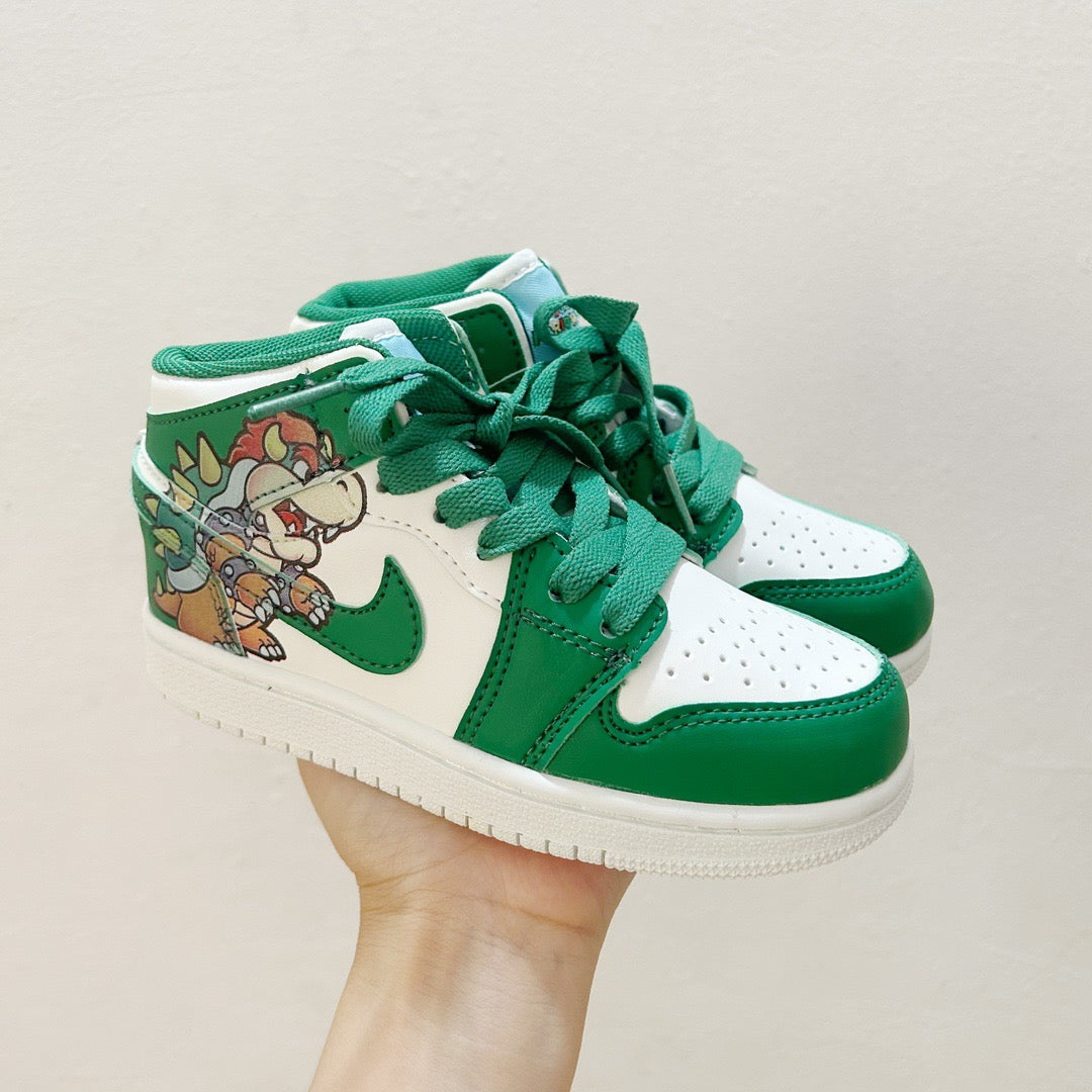 AJ1 Super Mario joint" white, green"
