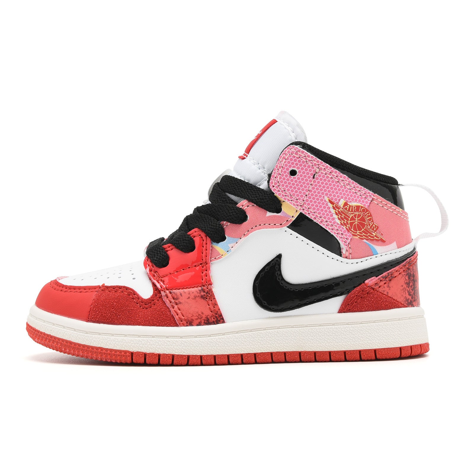AJ-127" pink, white, red"