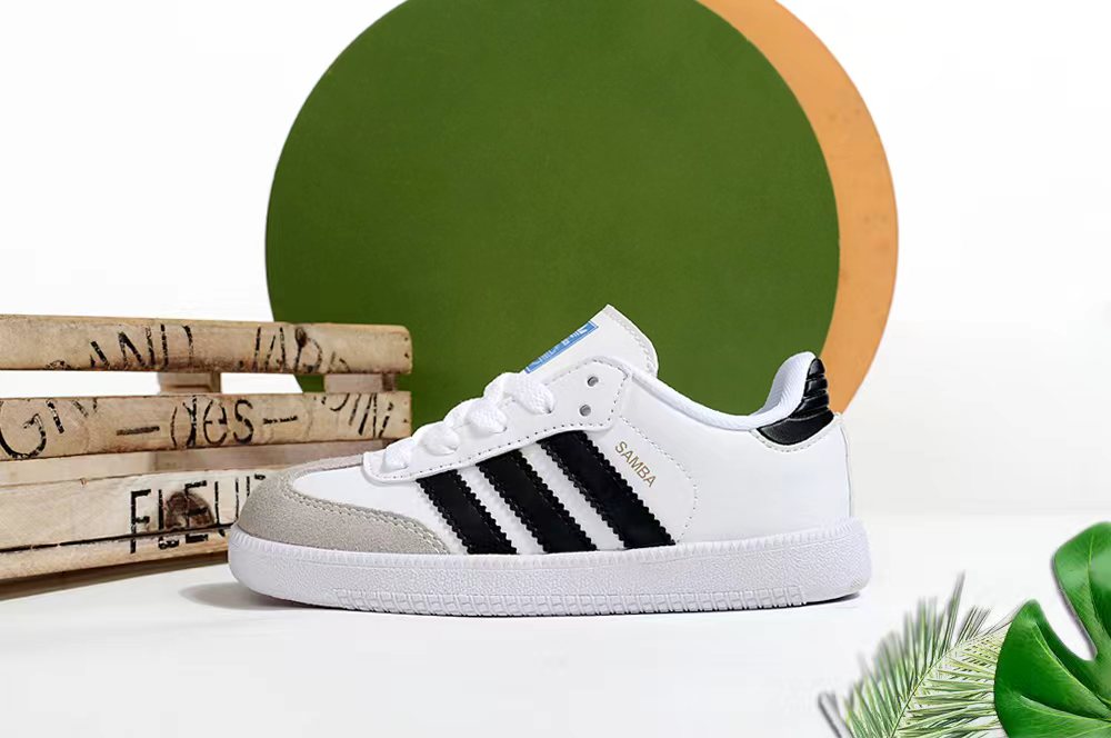 Adidas children's training shoes" white, black"