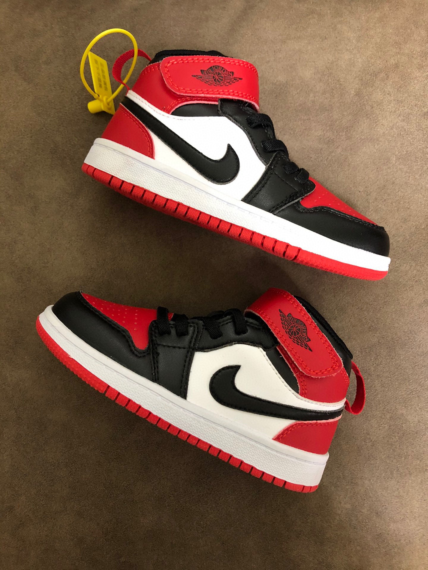 Joe's high-top Velcro children's shoes" red, white, black"