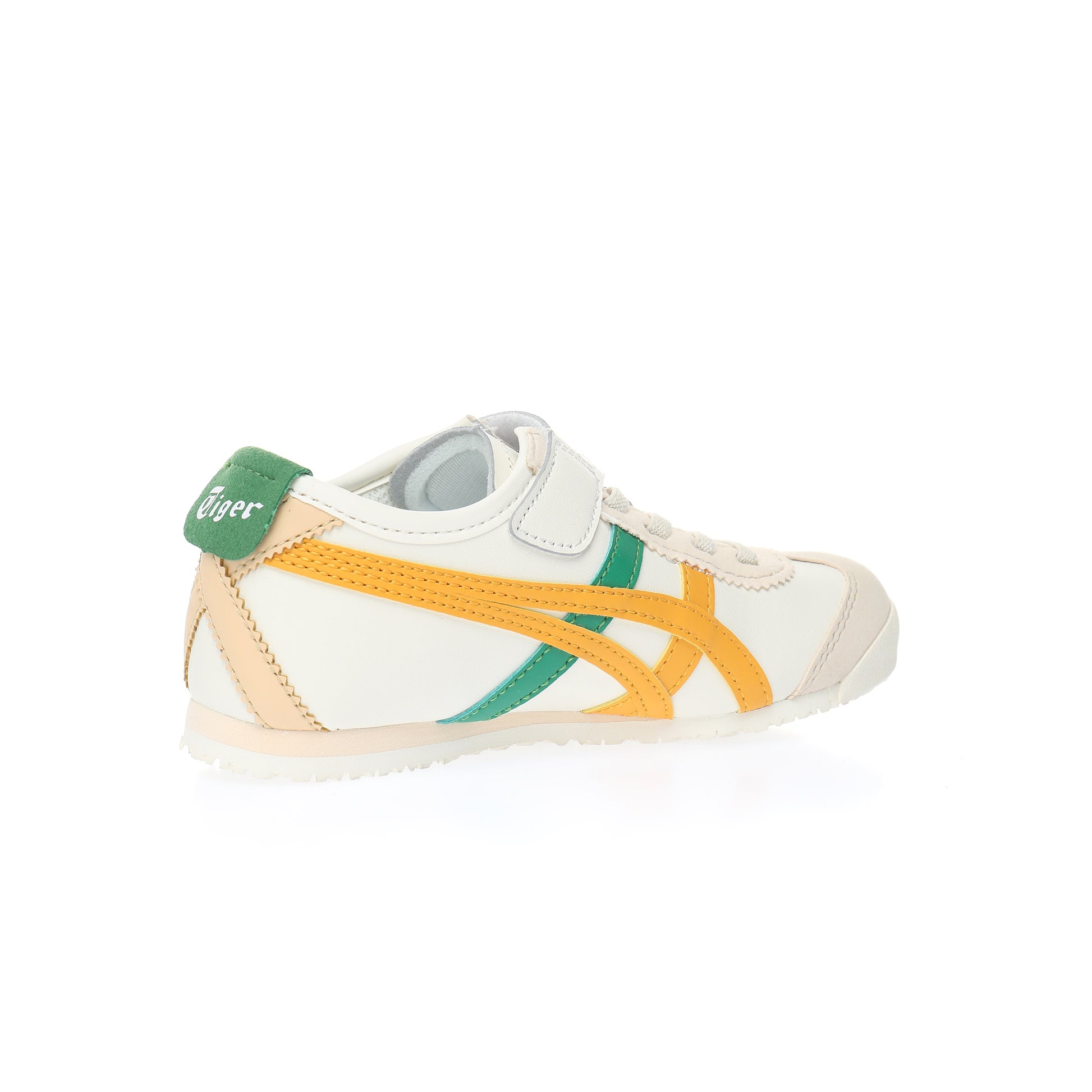 Asics Tiger" cream, orange, green"