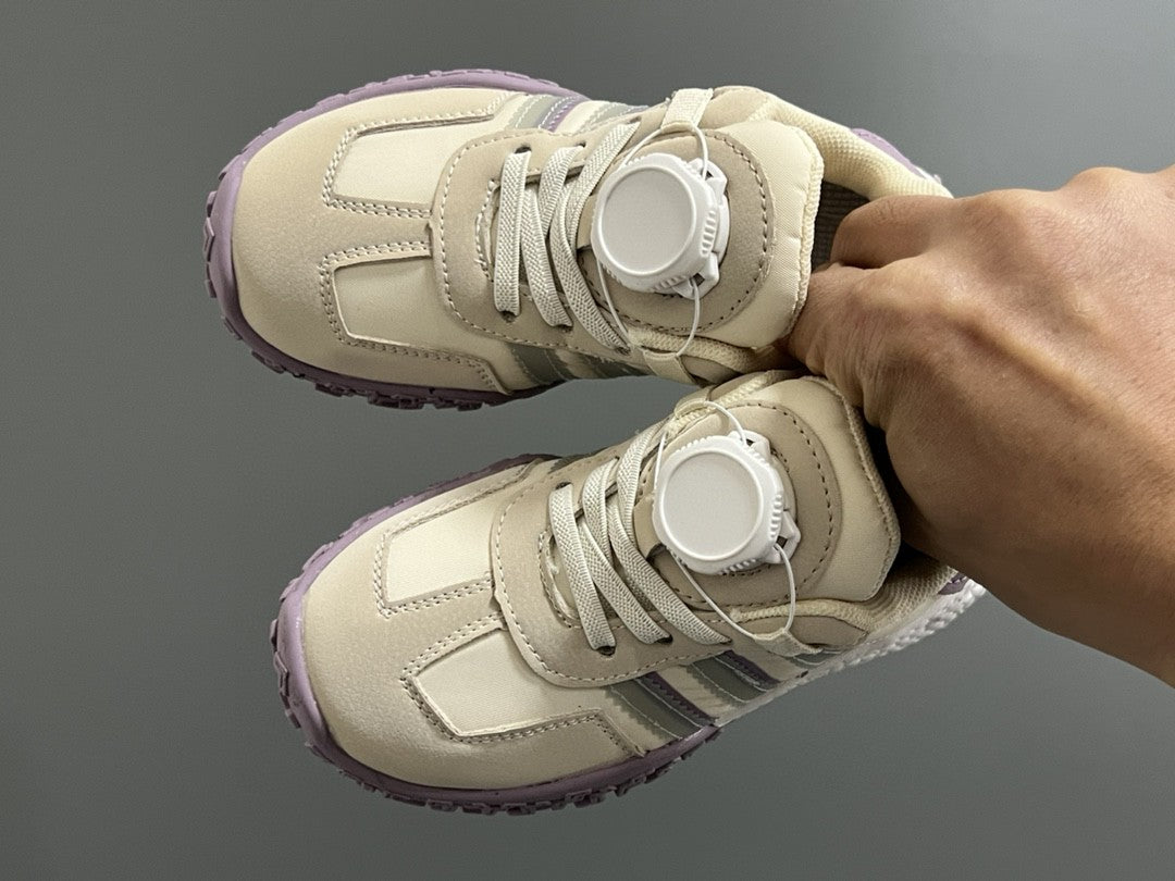 Adidas lock buckle children's dad sports shoes" cream, purple"