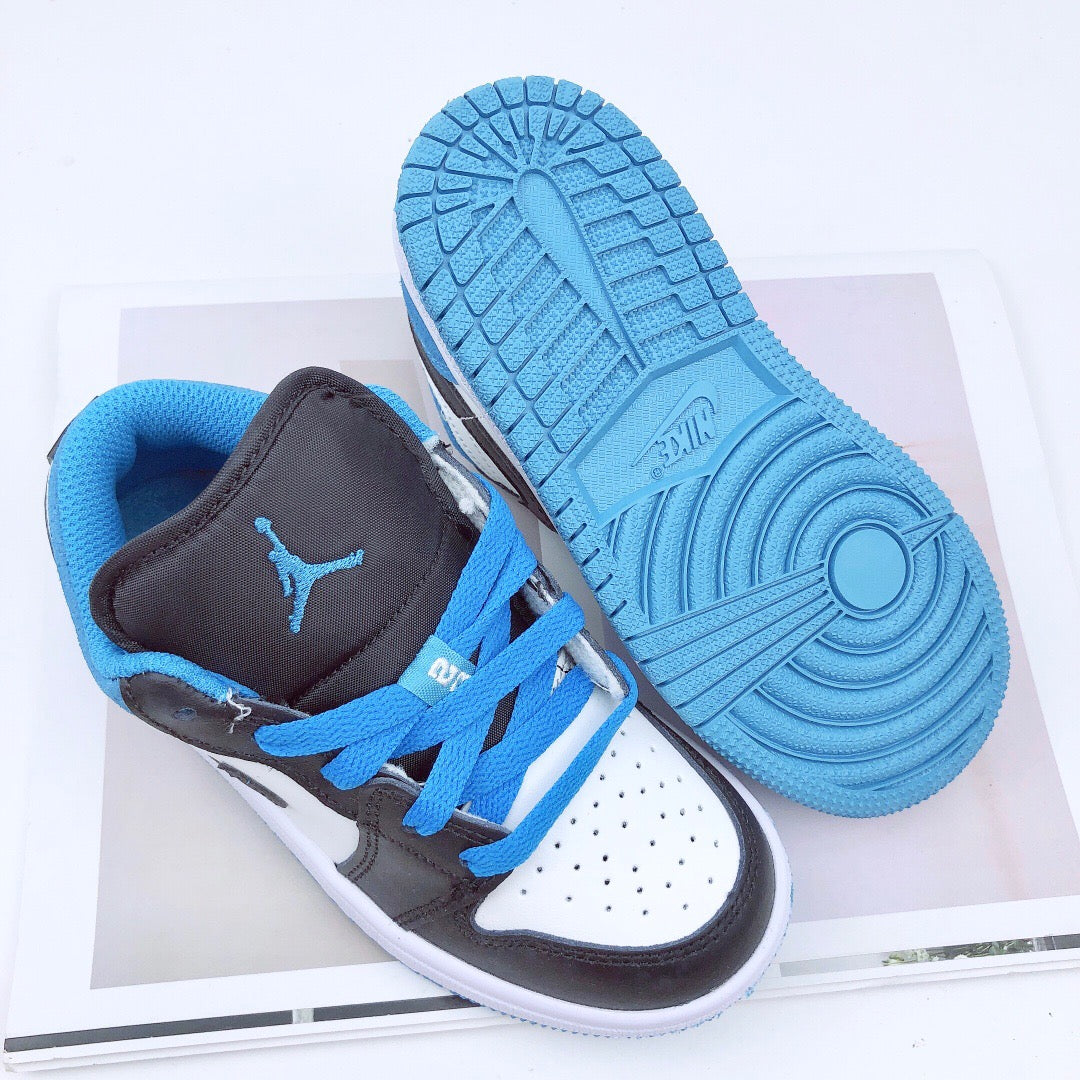Joe 1 low-top elastic buckle parent-child shoes" blue, white, black"